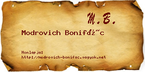Modrovich Bonifác névjegykártya